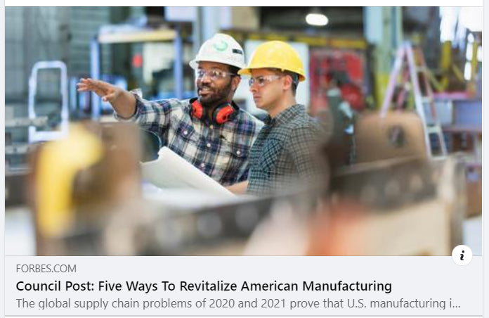 How to revitalize American manufacturing