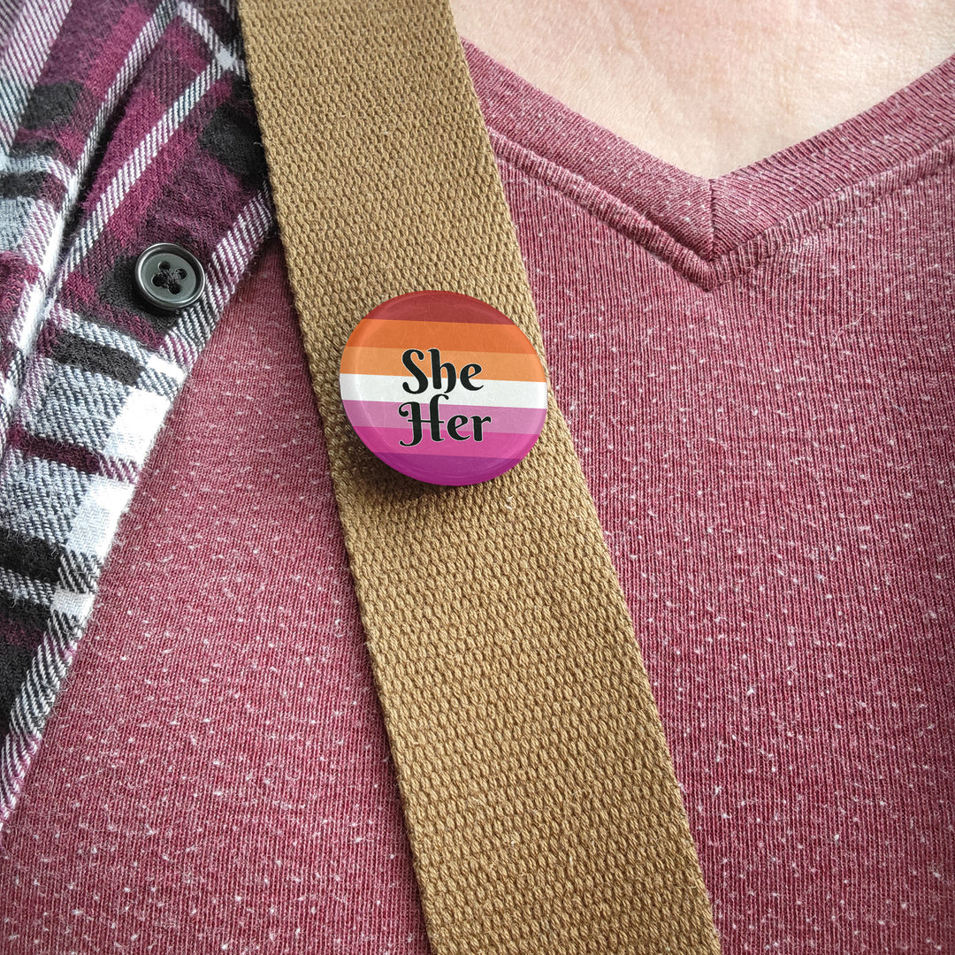 Custom Pride Pronoun Button - Union Printed - Made in the USA