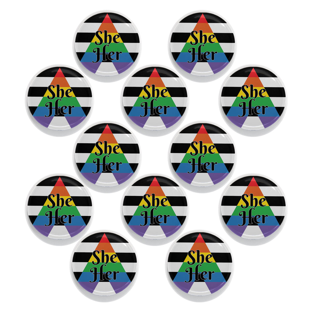 Custom Pride Pronoun Button - Union Printed - Made in the USA