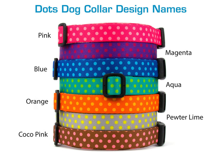 Buttonsmith Aqua Dots Dog Collar - Made in USA - Buttonsmith Inc.