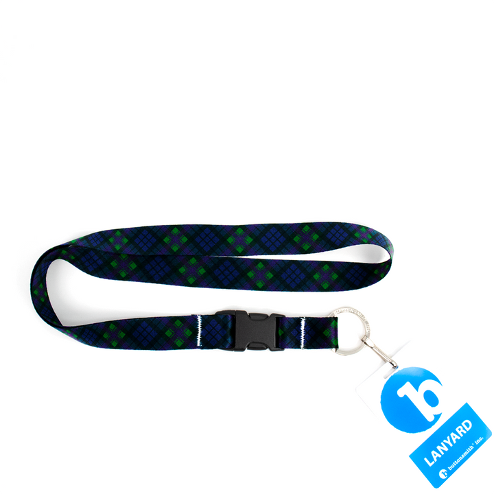 Baird Plaid Premium Lanyard - with Buckle and Flat Ring - Made in the USA