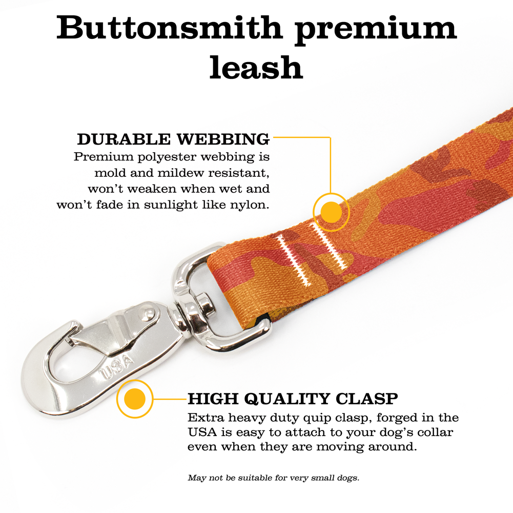 Hunter Orange Camo Fab Grab Leash - Made in USA