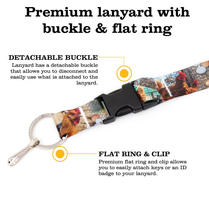 Chick Pix Premium Lanyard - with Buckle and Flat Ring - Made in the USA