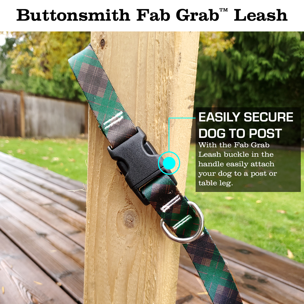 Tyneside Green Plaid Fab Grab Leash - Made in USA