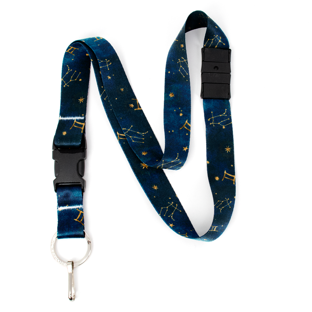 Gemini Zodiac Breakaway Lanyard - with Buckle and Flat Ring - Made in the USA