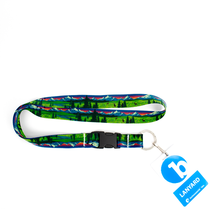 Mountain Views Premium Lanyard - with Buckle and Flat Ring - Made in the USA