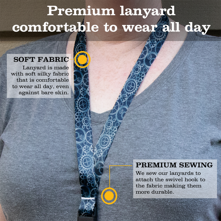 Gearhead Premium Lanyard - with Buckle and Flat Ring - Made in the USA