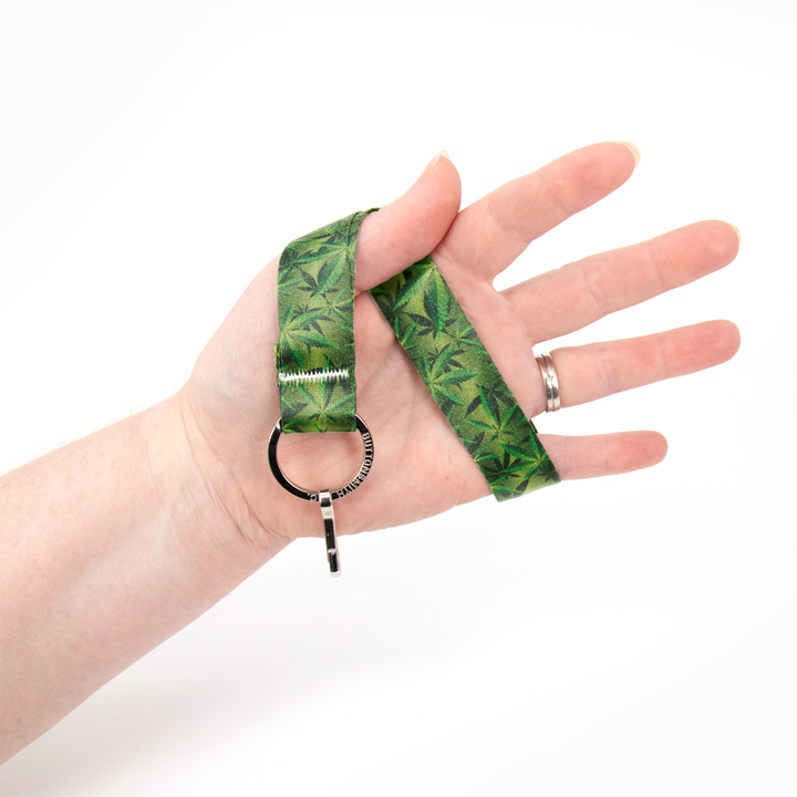 Cannabis Wristlet Lanyard - with Buckle and Flat Ring - Made in the USA