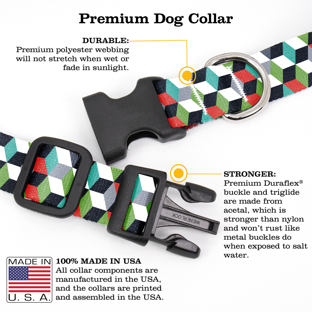 Cube Stack Dog Collar - Made in USA