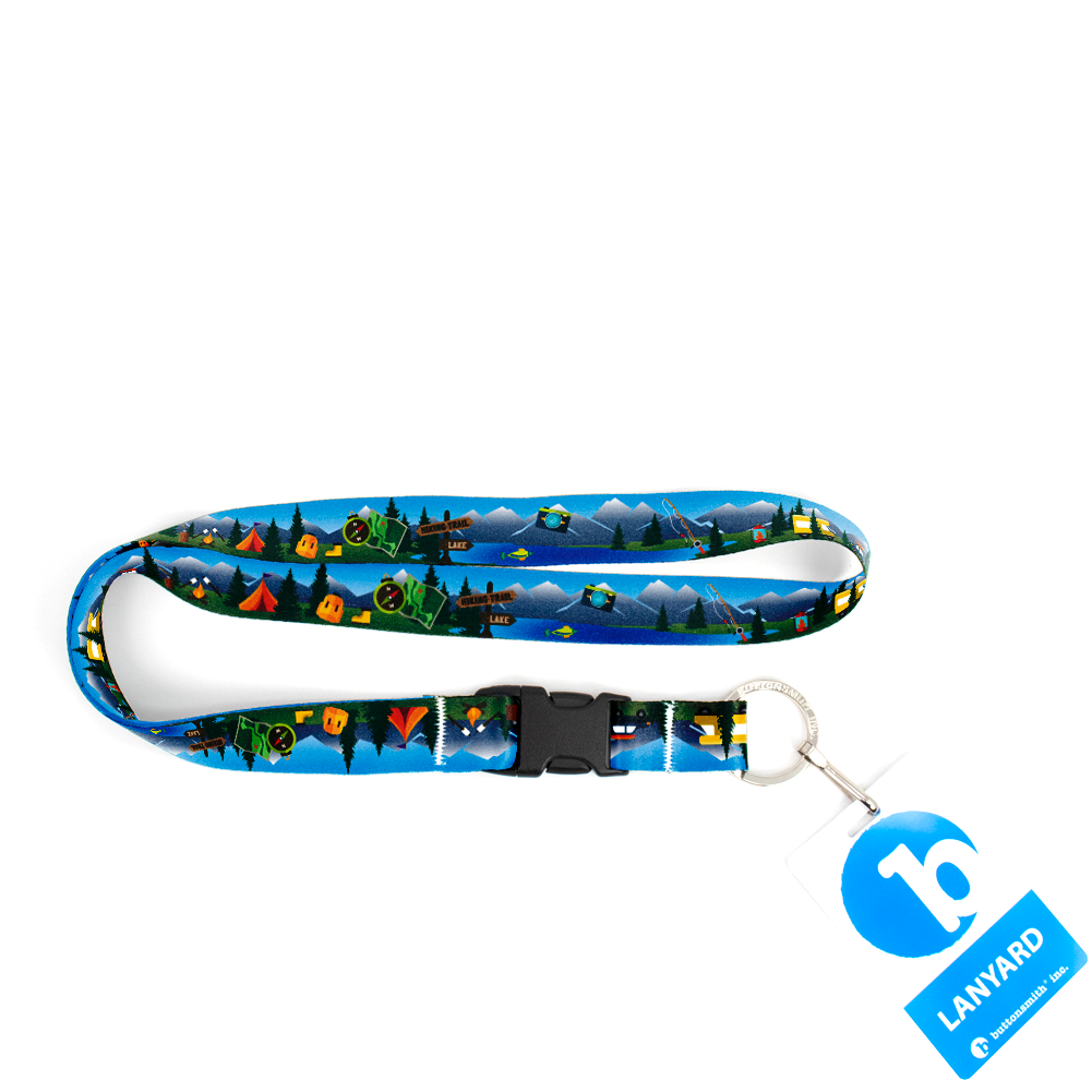 Happy Camper Premium Lanyard - with Buckle and Flat Ring - Made in the USA