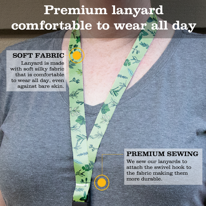 Herbarium Premium Lanyard - with Buckle and Flat Ring - Made in the USA