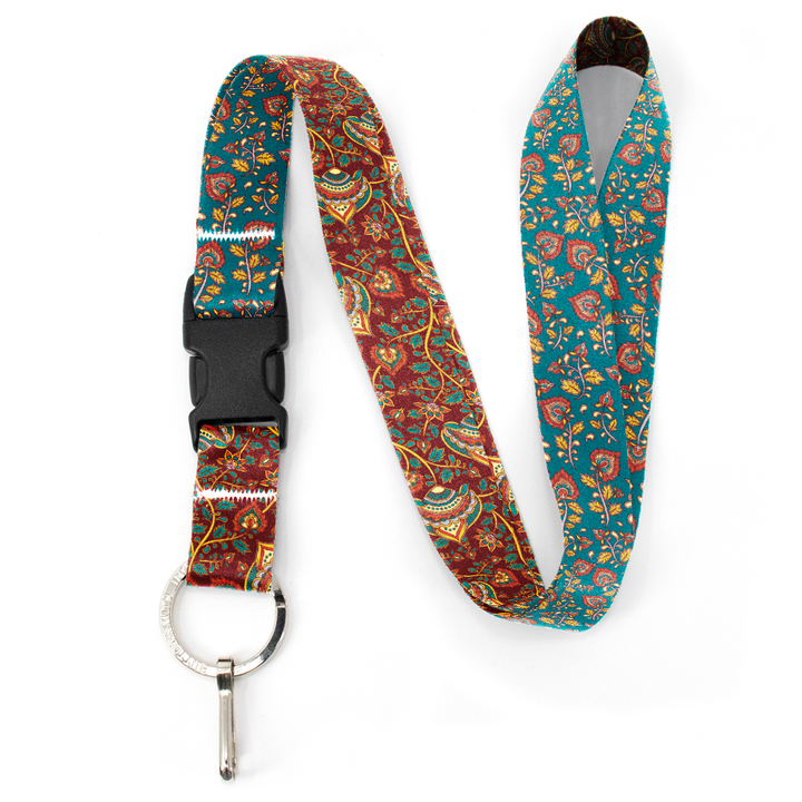 Kalimkari Aqua Premium Lanyard - with Buckle and Flat Ring - Made in the USA