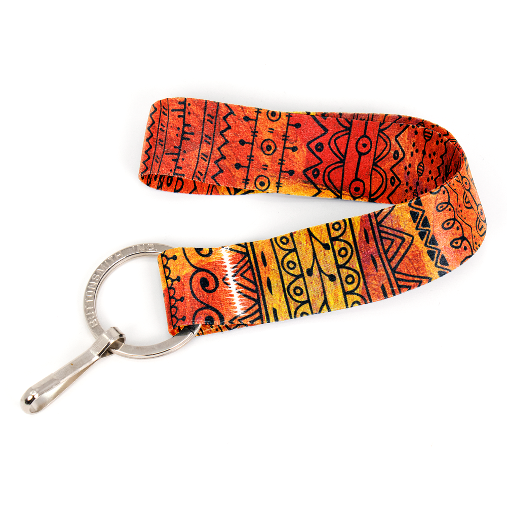 Sunny Borders Wristlet Lanyard - Short Length with Flat Key Ring and Clip - Made in the USA