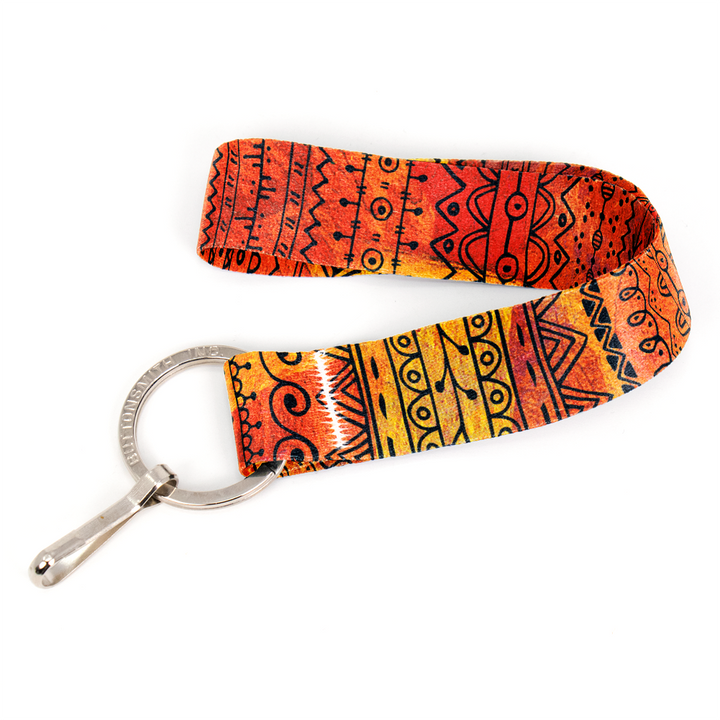 Sunny Borders Wristlet Lanyard - Short Length with Flat Key Ring and Clip - Made in the USA