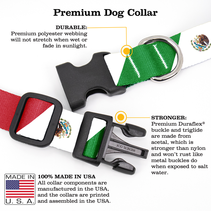 Flags Mexican Dog Collar - Made in USA