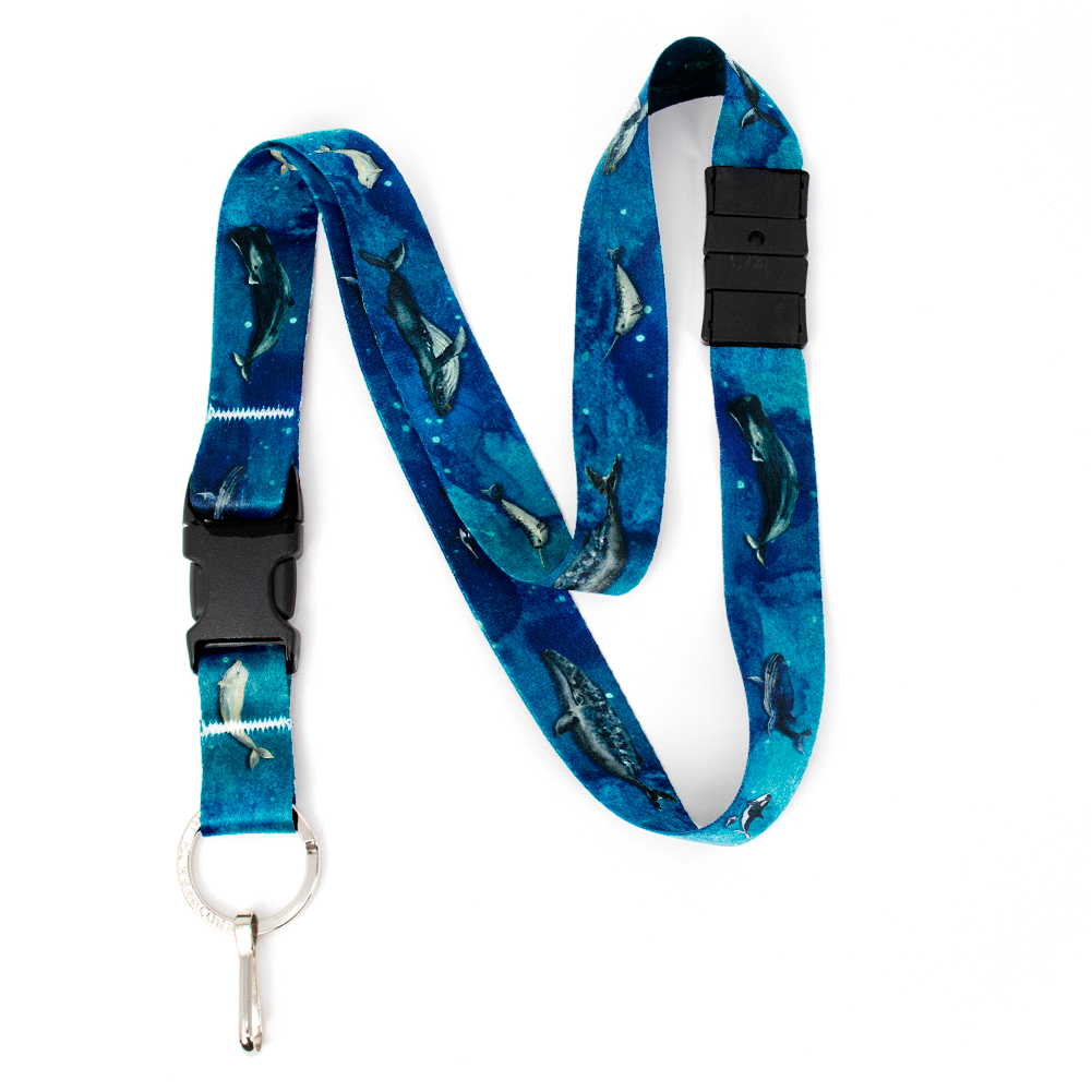 Whale Song Breakaway Lanyard - with Buckle and Flat Ring - Made in the USA