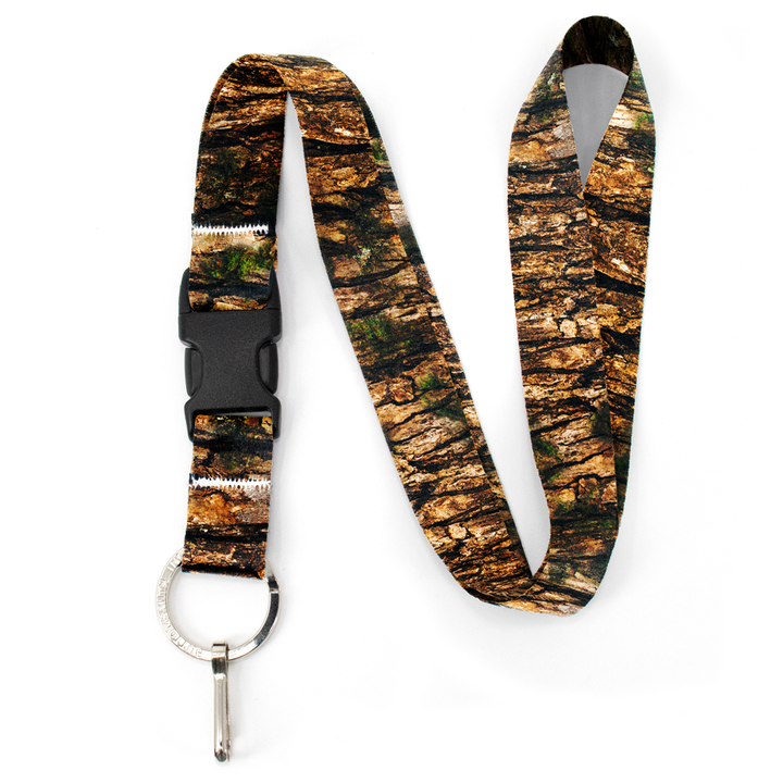 Cedar Bark Premium Lanyard - with Buckle and Flat Ring - Made in the USA