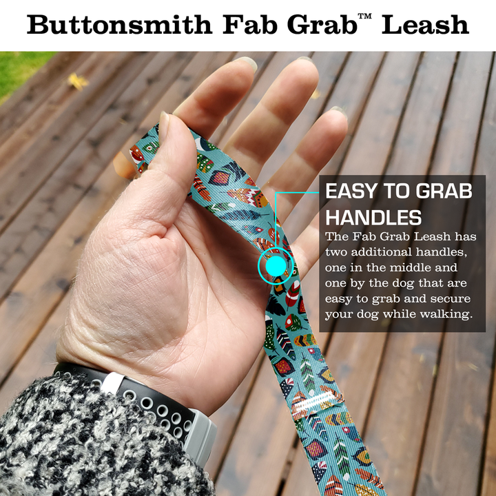 Boho Feathers Fab Grab Leash - Made in USA