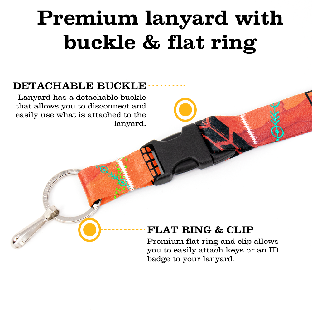 Doodles Breakaway Lanyard - with Buckle and Flat Ring - Made in the USA