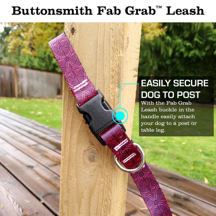 Greek Swirls Bougainviella Fab Grab Leash - Made in USA