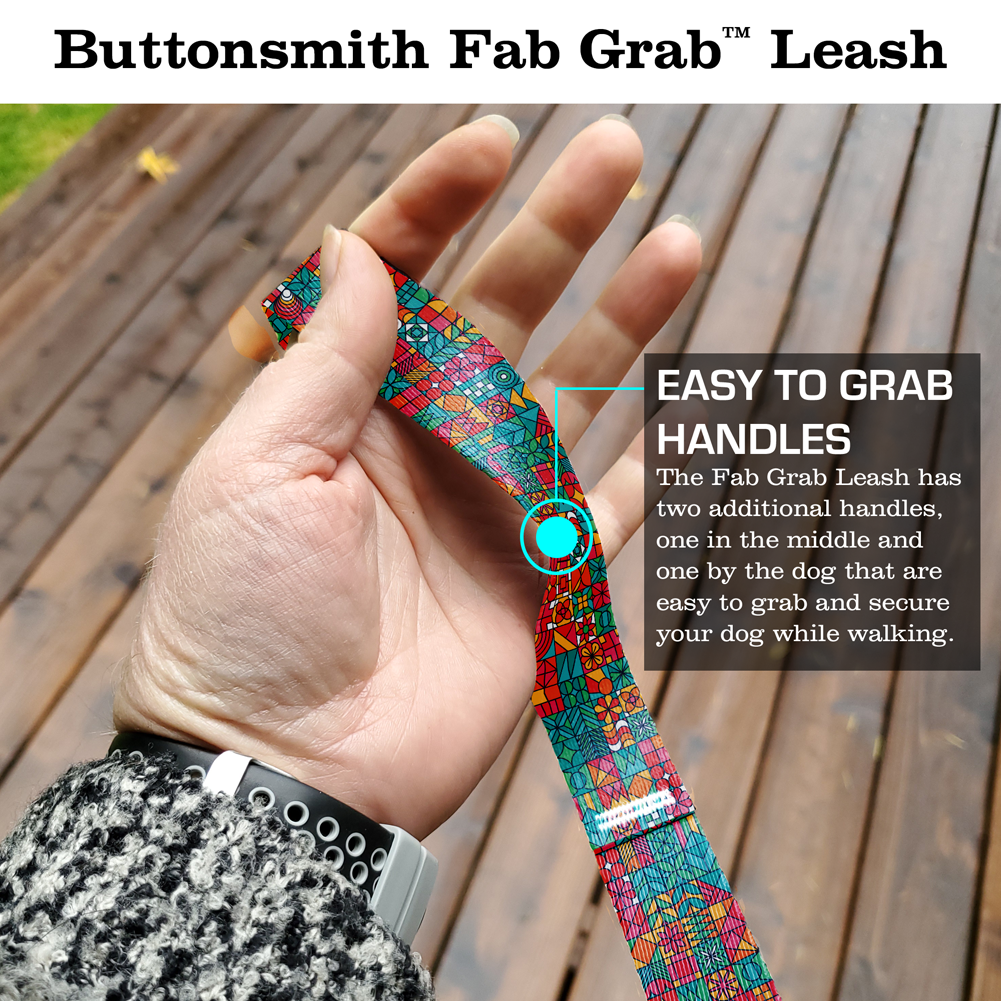 Geo Tiles Fab Grab Leash - Made in USA