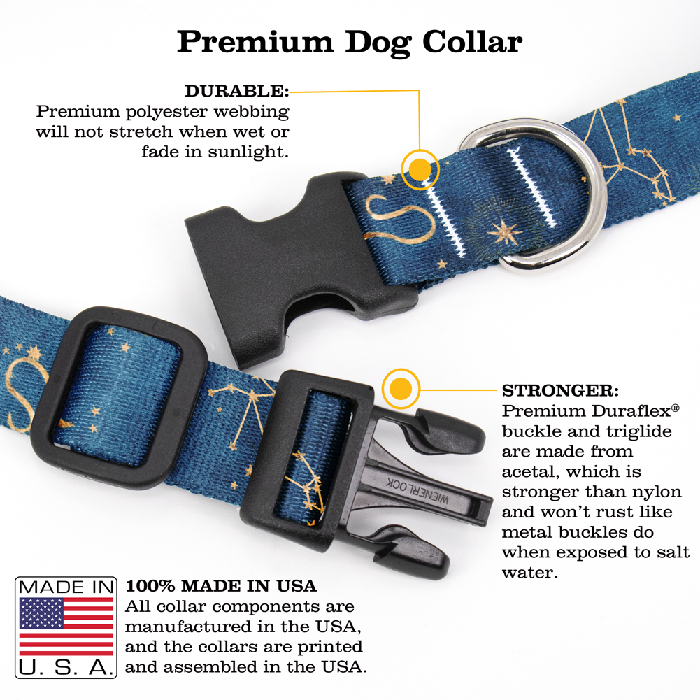 Zodiac Leo Dog Collar - Made in USA