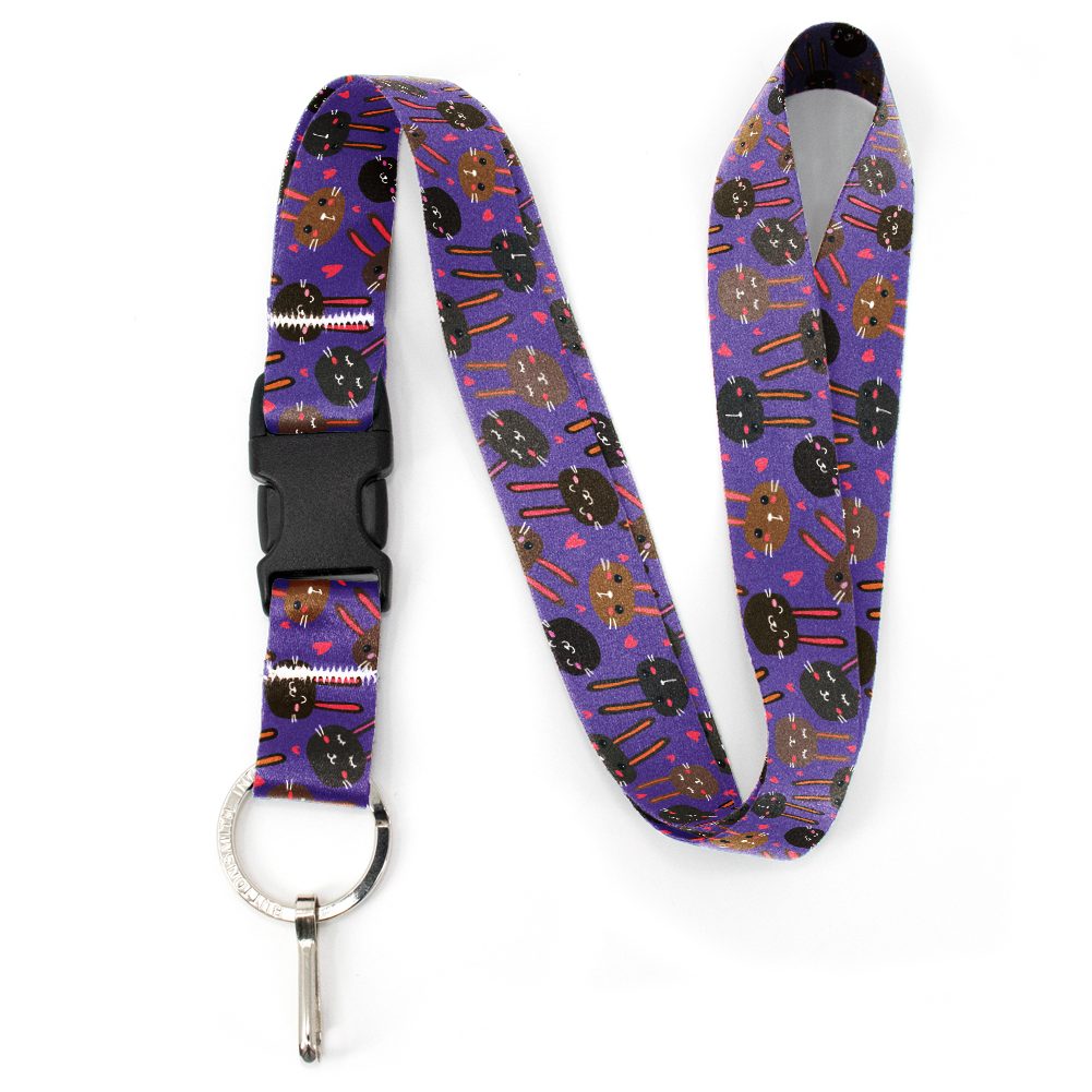 Bunny Premium Lanyard - with Buckle and Flat Ring - Made in the USA