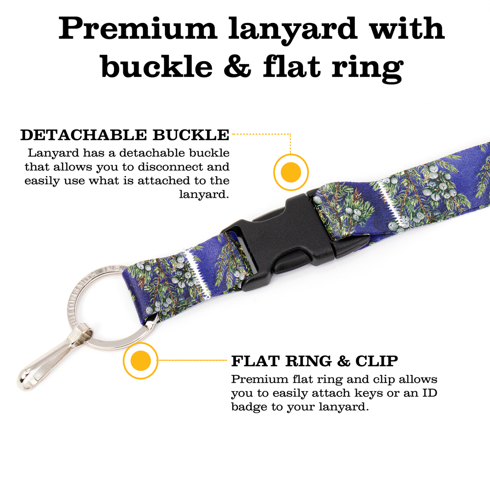 Juniper Premium Lanyard - with Buckle and Flat Ring - Made in the USA