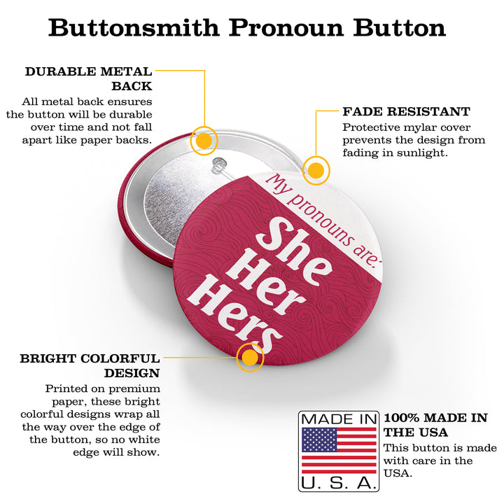 Waves 2.25" Pronoun Buttons