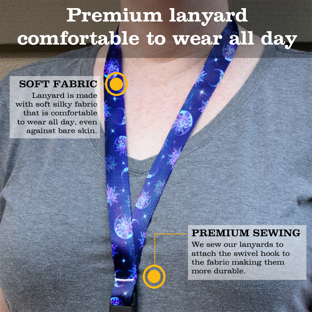 Celestial Premium Lanyard - with Buckle and Flat Ring - Made in the USA