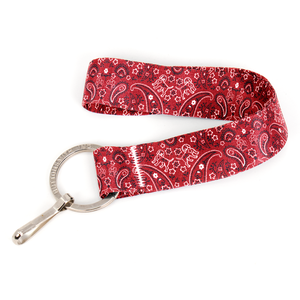 Pupaisley Wristlet Lanyard - Short Length with Flat Key Ring and Clip - Made in the USA