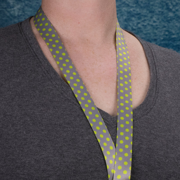 Buttonsmith Pewter Lime Dots Lanyard - Made in USA - Buttonsmith Inc.