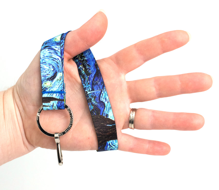 Buttonsmith Van Gogh Starry Night Wristlet Lanyard Made in USA - Buttonsmith Inc.