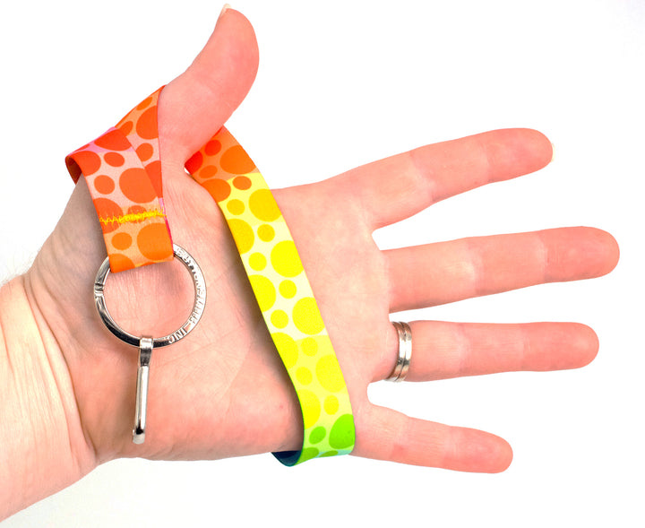 Buttonsmith Rainbow Dots Wristlet Lanyard Made in USA - Buttonsmith Inc.