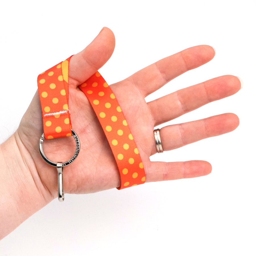 Buttonsmith Orange Dots Wristlet Lanyard Made in USA - Buttonsmith Inc.