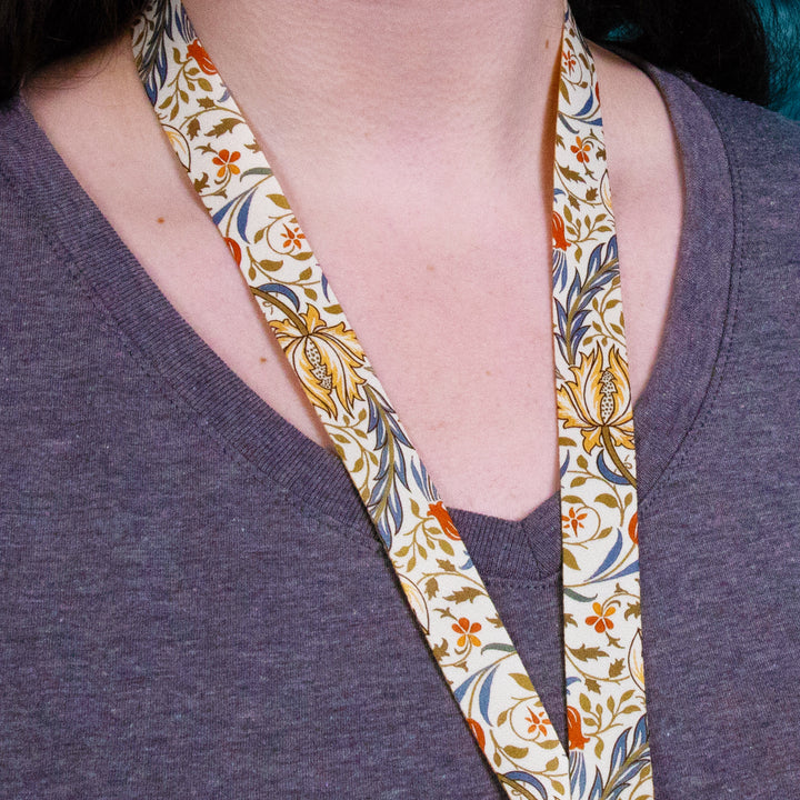 Buttonsmith William Morris Flora Custom Lanyard Made in USA - Buttonsmith Inc.