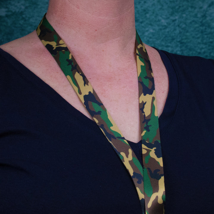 Buttonsmith Woodland Camo Lanyard - Made in USA - Buttonsmith Inc.