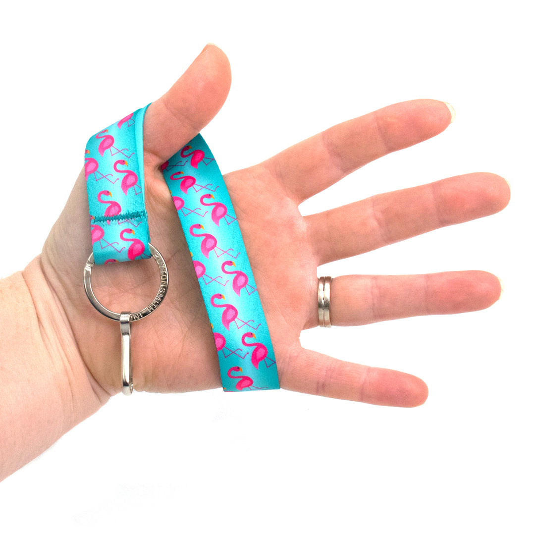 Buttonsmith Flamingos Wristlet Lanyard Made in USA - Buttonsmith Inc.