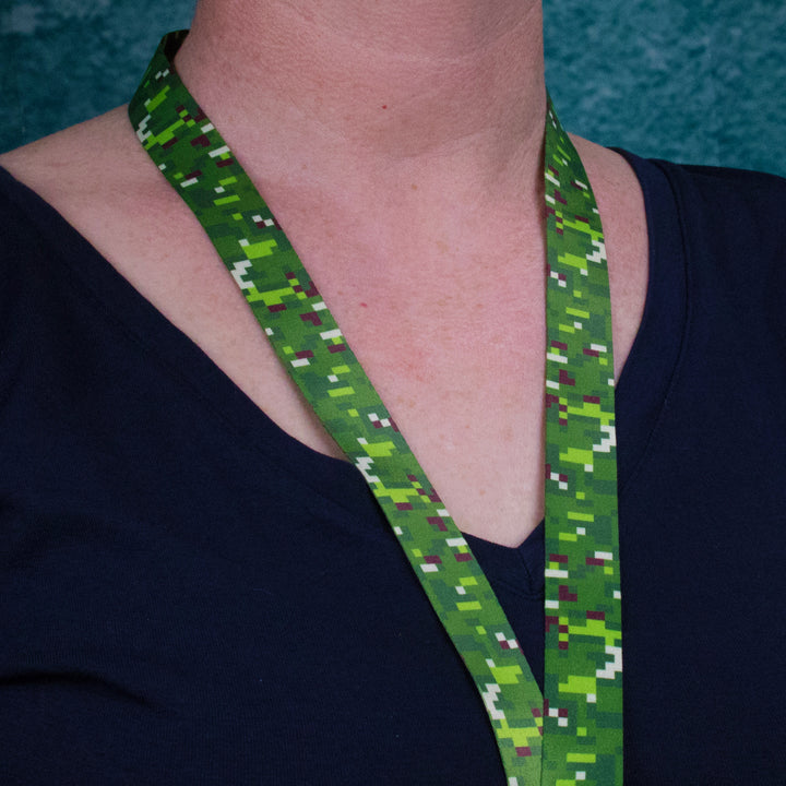 Buttonsmith PixelLand Camo Custom Lanyard Made in USA - Buttonsmith Inc.