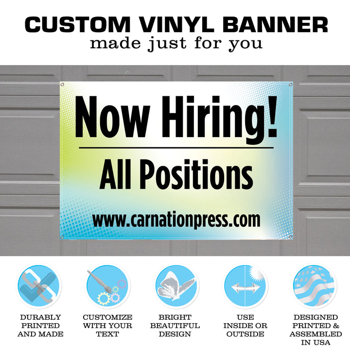 Custom 2' x 3' Banner - Design Your Own - Hemmed & Grommeted - Indoor/Outdoor - Printed and Assembled in USA - Buttonsmith Inc.