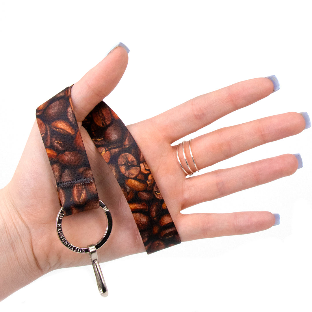 Buttonsmith Coffee Beans Wristlet Lanyard Made in USA - Buttonsmith Inc.