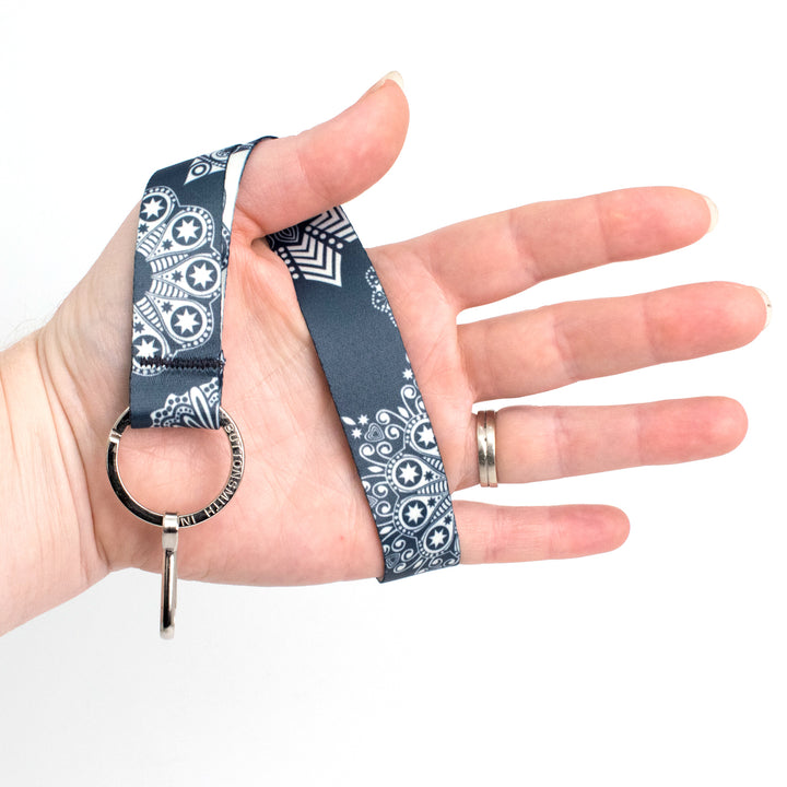 Buttonsmith Denim Lace Wristlet Lanyard Made in USA - Buttonsmith Inc.