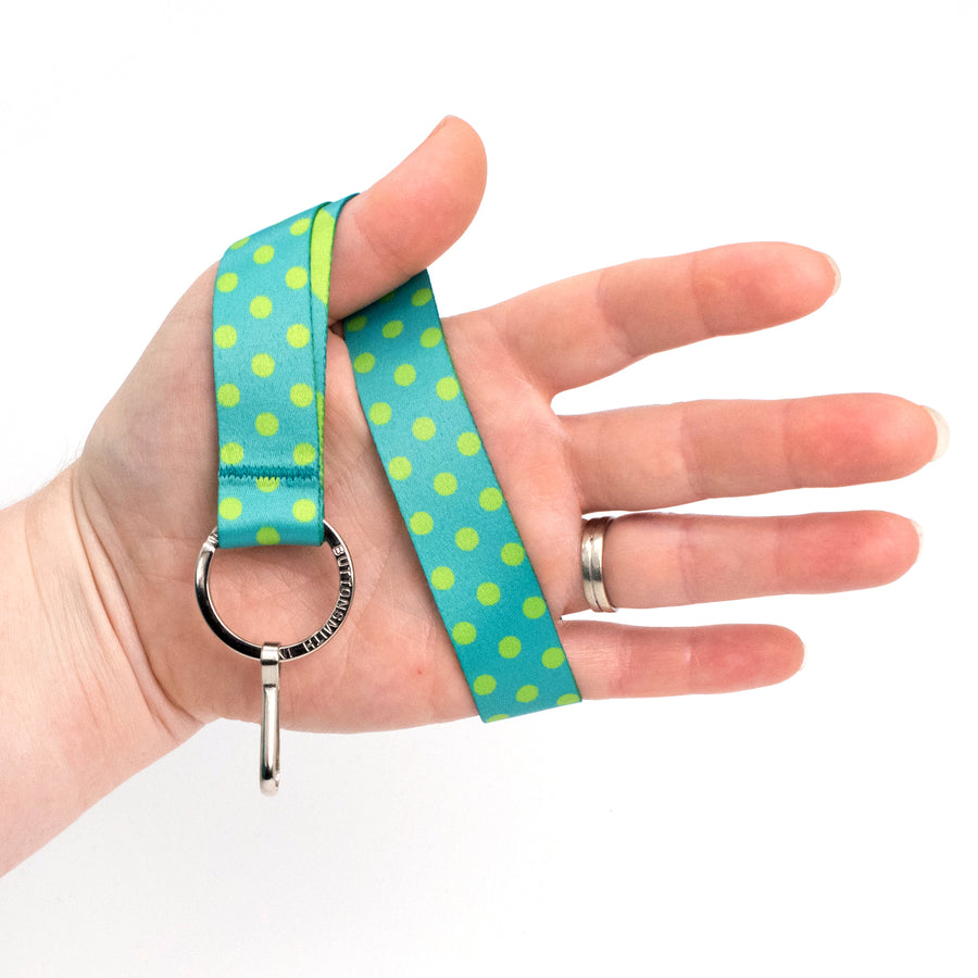 Buttonsmith Aqua Dots Wristlet Lanyard Made in USA - Buttonsmith Inc.