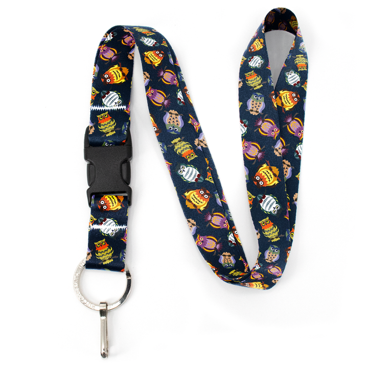 Wise Owls Premium Lanyard - with Buckle and Flat Ring - Made in the USA