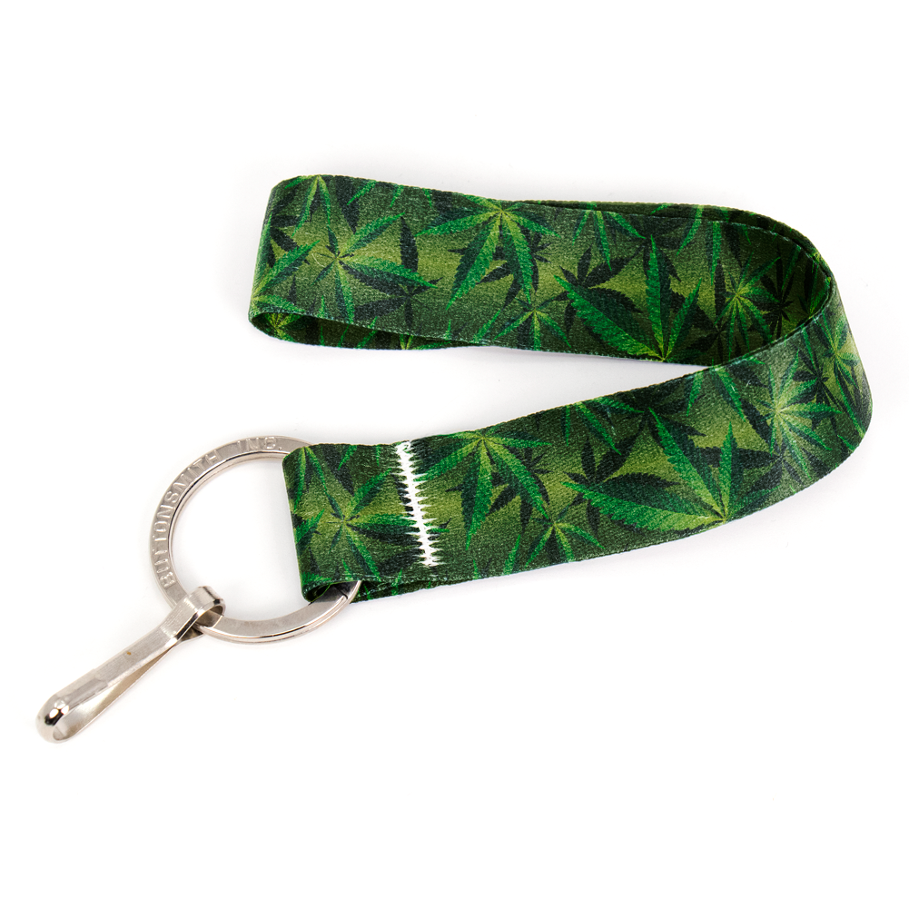 Cannabis Wristlet Lanyard - with Buckle and Flat Ring - Made in the USA