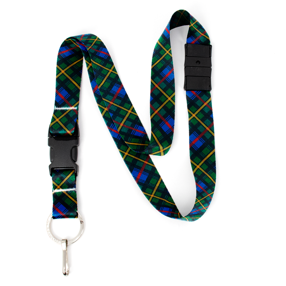 MacLeod of Skye Plaid Breakaway Lanyard - with Buckle and Flat Ring - Made in the USA