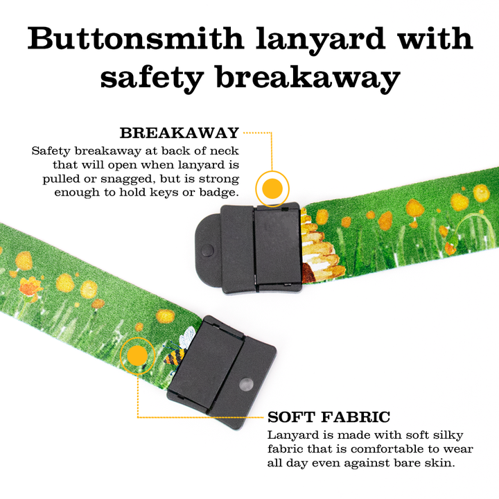 Let It Bee Breakaway Lanyard - with Buckle and Flat Ring - Made in the USA