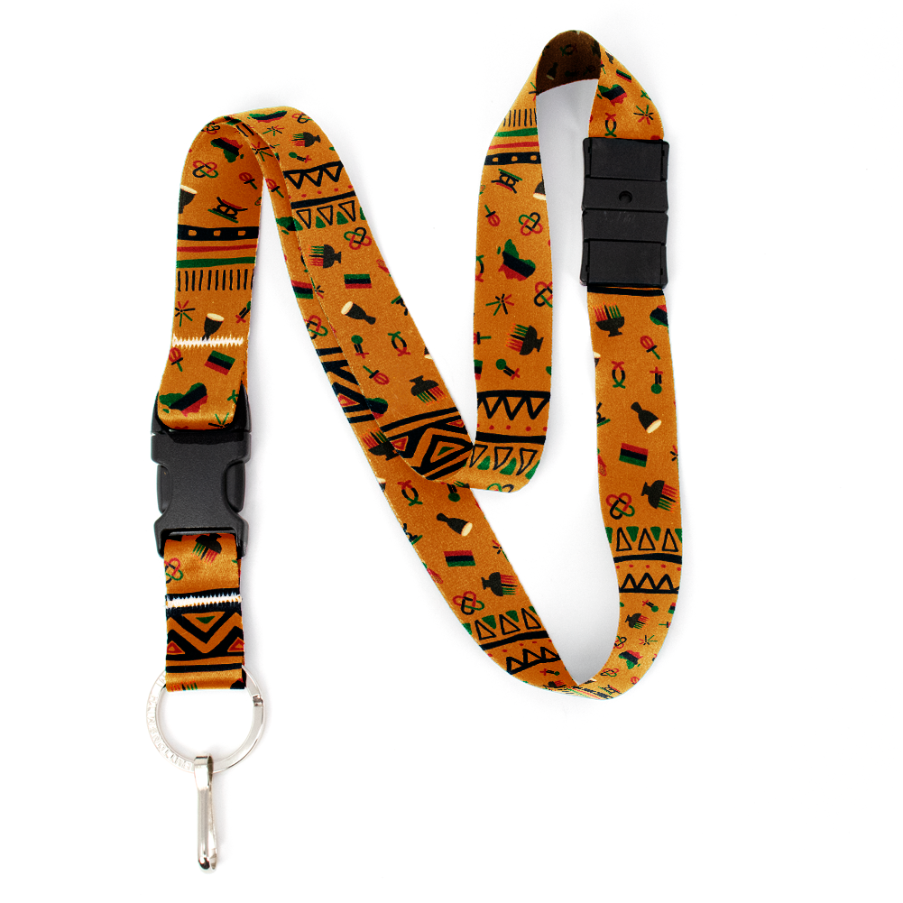 Kwanzaa Breakaway Lanyard - with Buckle and Flat Ring - Made in the USA