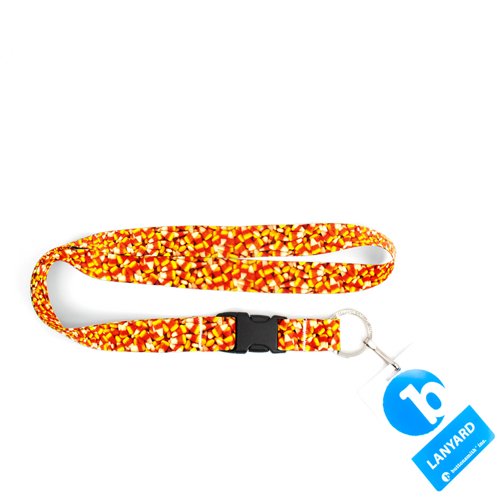 Candy Corn Premium Lanyard - with Buckle and Flat Ring - Made in the USA