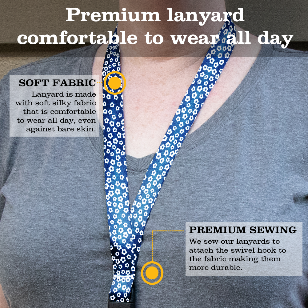 Blossoms Premium Lanyard - with Buckle and Flat Ring - Made in the USA